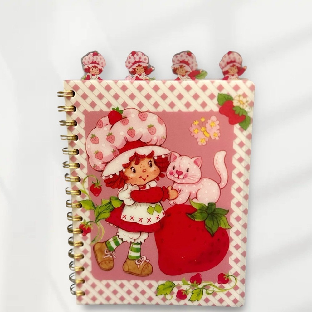 Strawberry and Cat Spiral Notebook